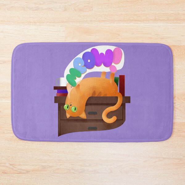 Item preview, Cute Crazy Eyed Catnip Kitty on Drawers with Books - Vector Cartoon Illustration designed and sold by stilo29.