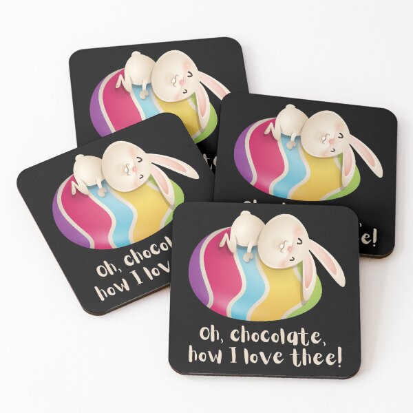 Item preview, Oh chocolate, how I love thee! Besotted Easter bunny hugging an Easter egg. designed and sold by JellyBeenzz.