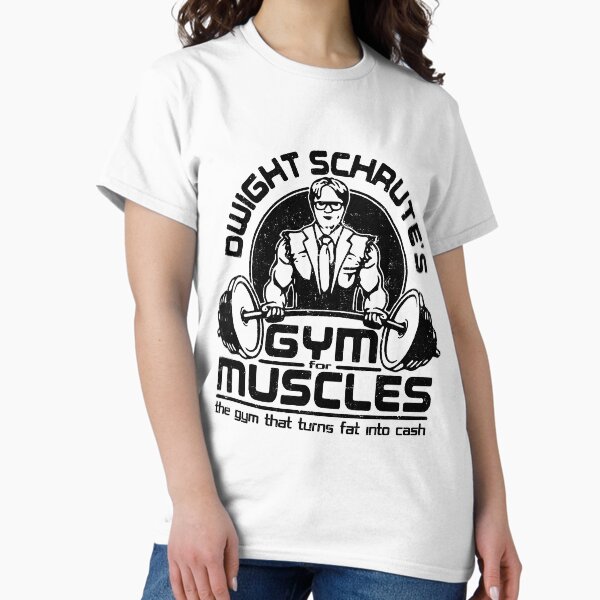 Artikel-Vorschau von Dwight Schrutes Fitnessstudio für Muskeln Das Fitnessstudio, das Fett in Cash-Shirt verwandelt, designt und verkauft von Trendshop89.