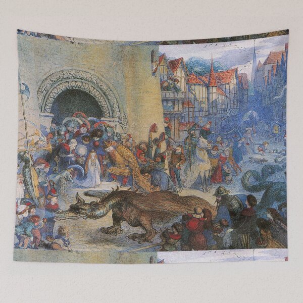 Item preview, the dragon is greeted by the townsfolk St George with the Dragon designed and sold by Vintage Designs +.
