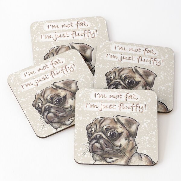 Item preview, I’m not fat I’m just fluffy funny pug dog hand drawn illustration  designed and sold by AlexisNox.