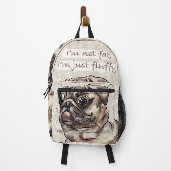 Item preview, I’m not fat I’m just fluffy funny pug dog hand drawn illustration designed and sold by AlexisNox.