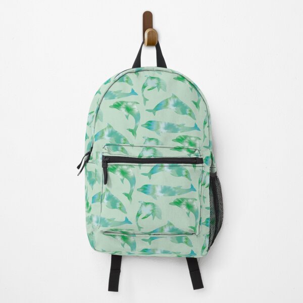 Item preview, #2 Dolphins - Fun Blue and Green Tie Dye Animal Silhouette Pattern designed and sold by TheRainbowRoom.