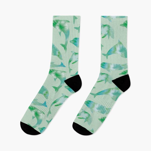 Item preview, #2 Dolphins - Fun Blue and Green Tie Dye Animal Silhouette Pattern designed and sold by TheRainbowRoom.