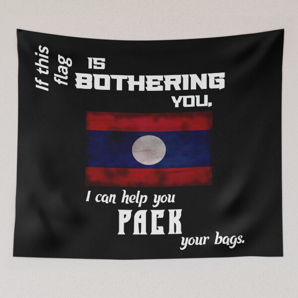 Item preview, Laotian flag - pack your bags designed and sold by 2Girls1Shirt.