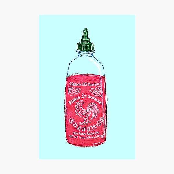 Download Sriracha Bottles Yellow Background Photographic Print By Maddisonegreen Redbubble PSD Mockup Templates