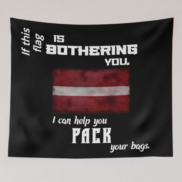 Item preview, Latvian flag - pack your bags designed and sold by 2Girls1Shirt.