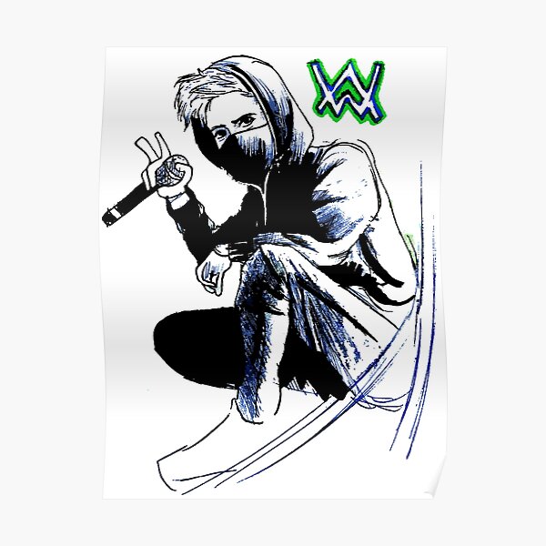 alan wallker drawing art Poster
