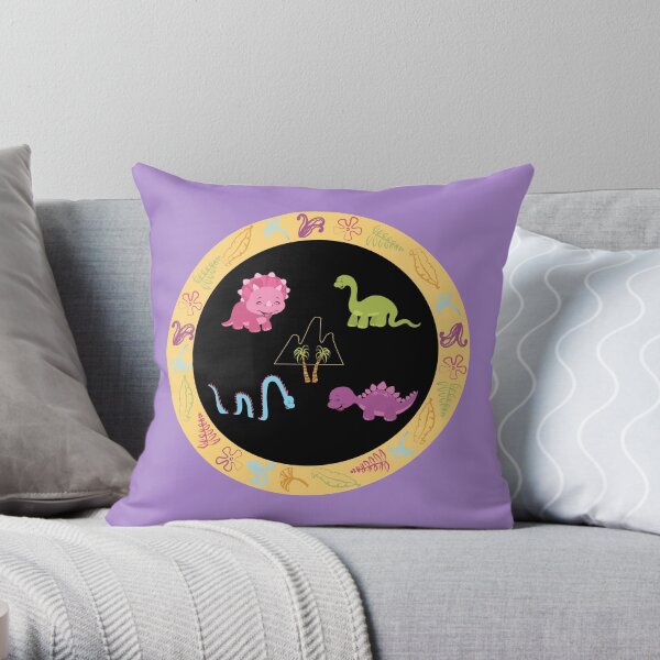 Dinamic Girls Collection - Girl Dinosaur Design Throw Pillow