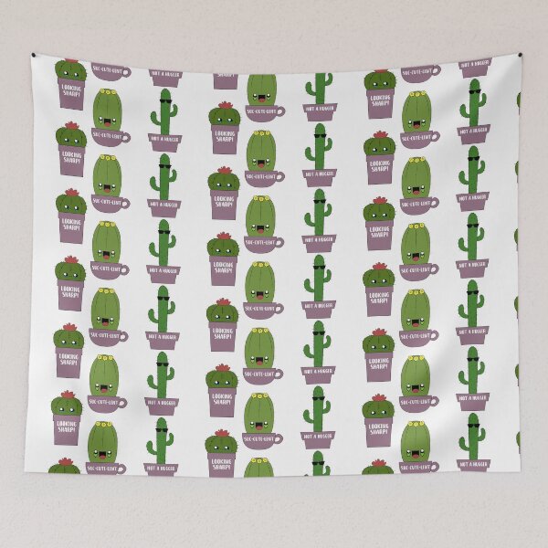 Aperçu de l'œuvre Suc-Cute-Lent Not A Hugger - Jeux de mots succulents drôles de Kawaii créée et vendue par designandclouds.