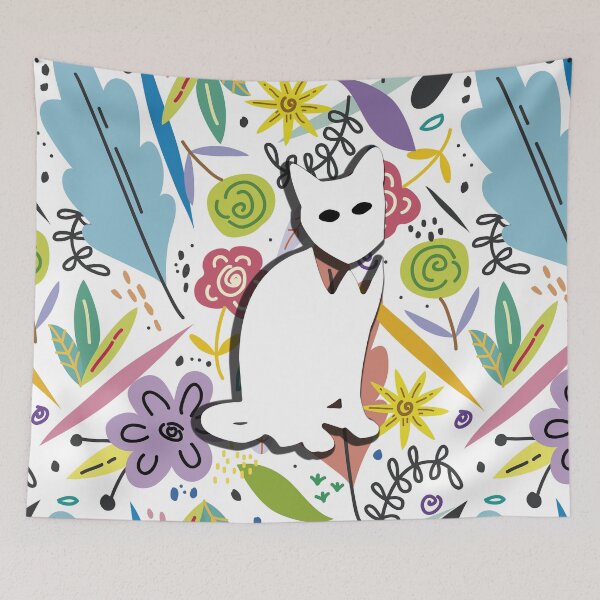 Item preview, Floral Cat in Flowers Popoki 708 designed and sold by VinBasis.