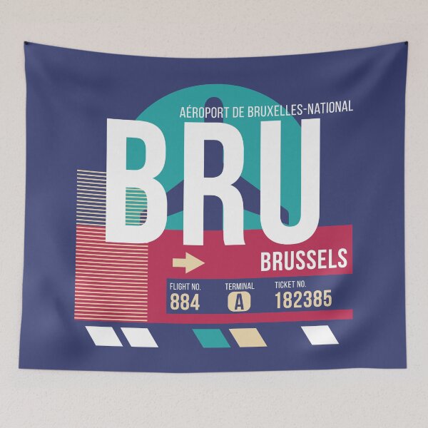 Artikelvorschau, Brüssel (BRU) Flughafencode Gepäckanhänger entworfen und verkauft von SLAG-Creative.