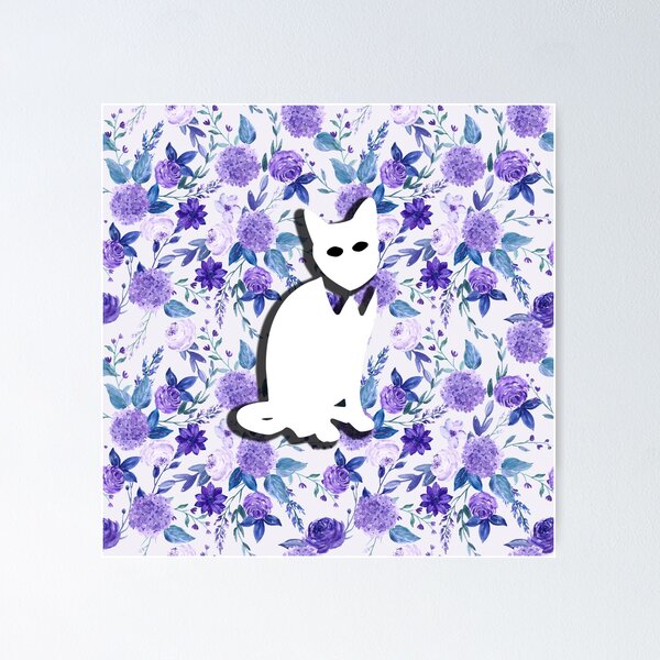 Item preview, Gato floral en flores Popoki 711 designed and sold by VinBasis.