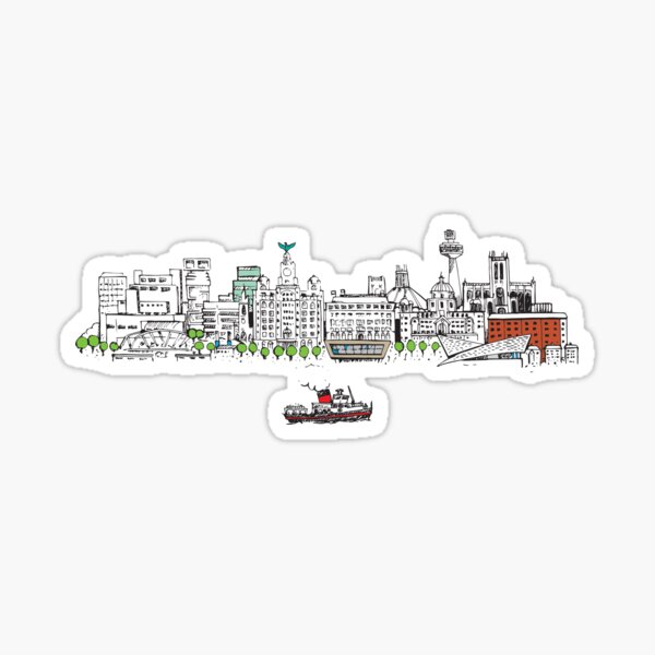 Item preview, Liverpool Skyline, Illustrated Tribute designed and sold by FoleyPottery.