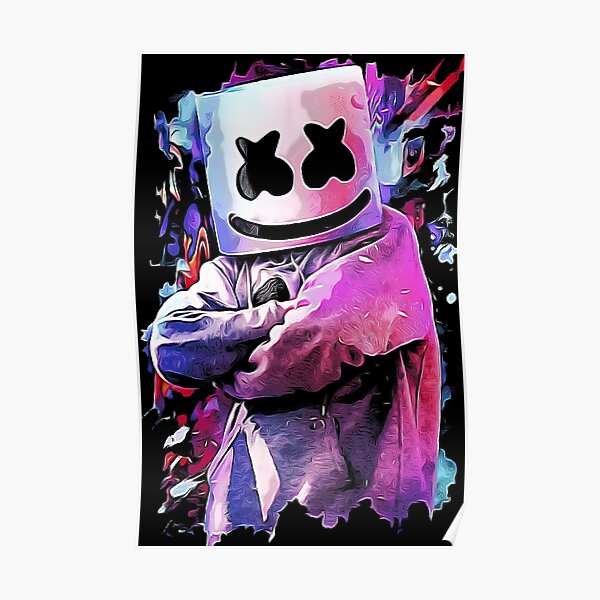 Marshmello Fortnite Posters Redbubble - how to draw a roblox character marshmello