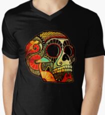 Grunge Skull Men's V-Neck T-Shirt