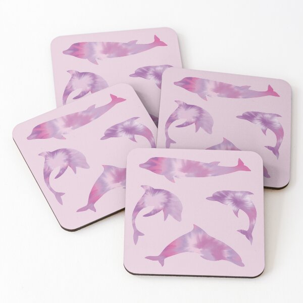 Item preview, #2 Dolphins - Pink and Purple Tie Dye Animal Silhouette Pattern designed and sold by TheRainbowRoom.