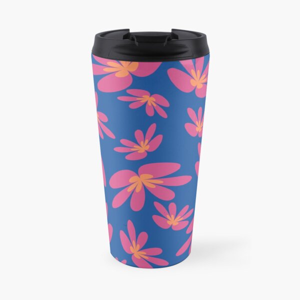 Energetic blue for geometric flowers Travel Mug