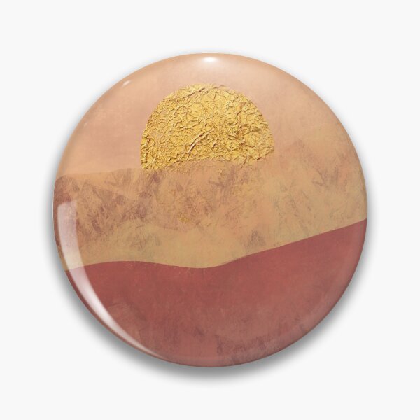 Item preview, Minimalist Simple Hot Desert Mountain Landscape Metallic Gold designed and sold by SparrowsEndArt.