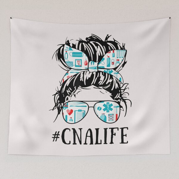 Item preview, Messy Hair Woman Bun CNA Life Nurse  designed and sold by MertieStark.