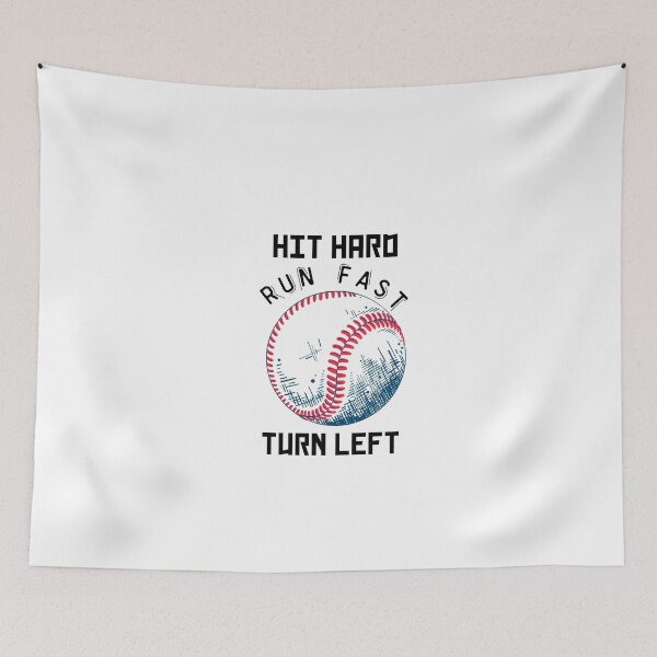 Item preview, Hit hard run fast turn left - baseball game enthusiast, designed and sold by Theleochick.