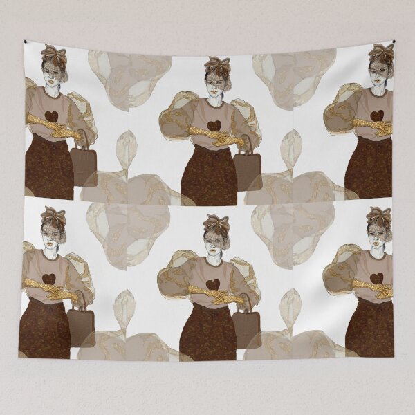 Item preview, Illustration girl dressed in gold designed and sold by cafesalado.