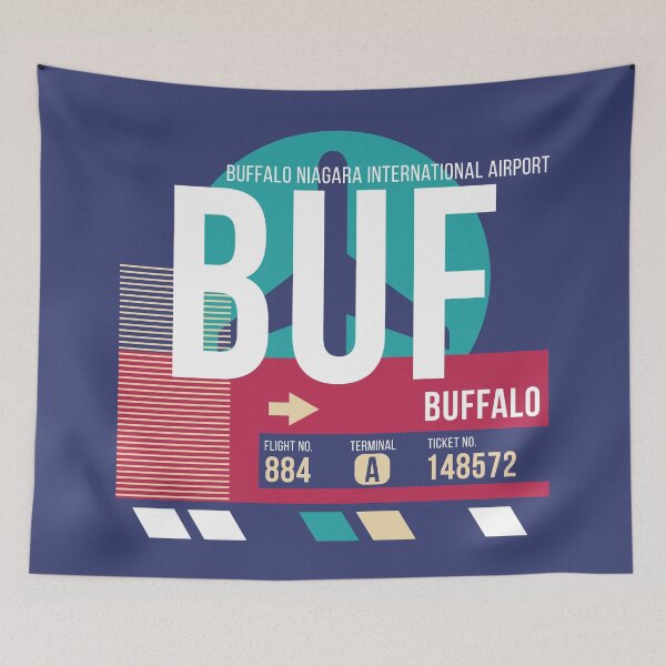 Item preview, Etiqueta de equipaje con código de aeropuerto de Buffalo (BUF) designed and sold by SLAG-Creative.