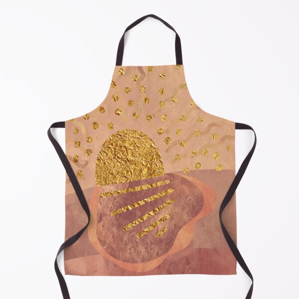 Item preview, Golden Sunrise Muted Boho Hills and Mountains Landscape Gold Metallic designed and sold by SparrowsEndArt.