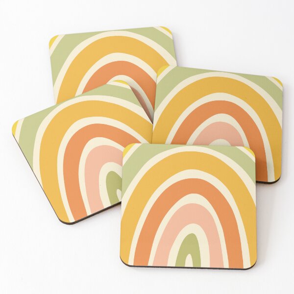 Retro Rainbow Coasters (Set of 4)