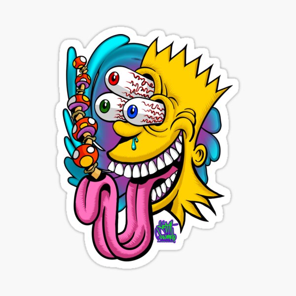 Trippy bart Sticker by Theo C