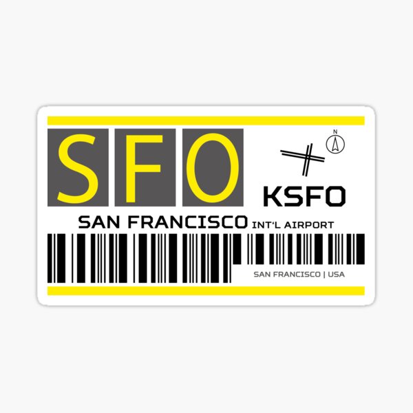 Destination San Francisco Airport Sticker