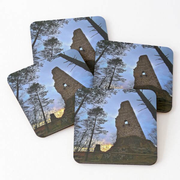 Item preview, Sunset behind the keep of the Wildenfels castle ruins designed and sold by frankuffmann.