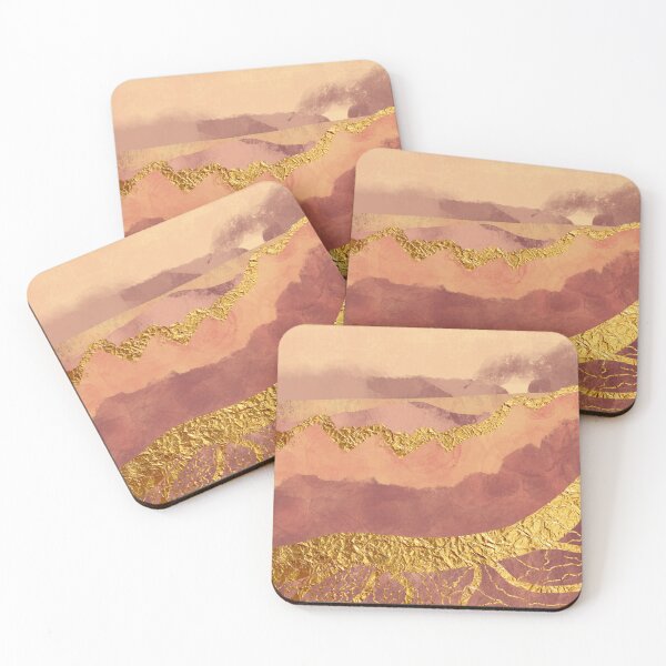 Item preview, Hot Mineral Veins in Rock Boho Hills and Mountains Landscape Gold Metallic designed and sold by SparrowsEndArt.
