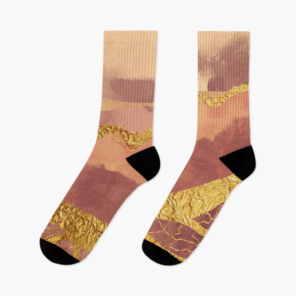 Item preview, Hot Mineral Veins in Rock Boho Hills and Mountains Landscape Gold Metallic designed and sold by SparrowsEndArt.