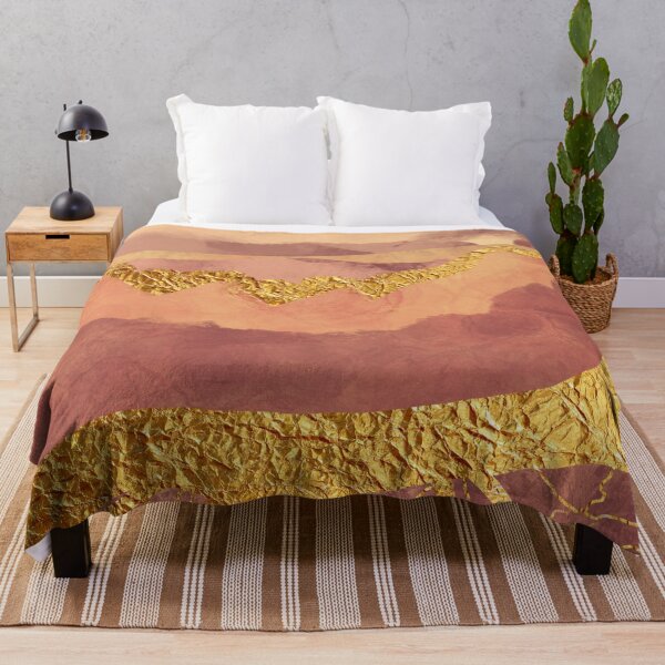 Item preview, Hot Mineral Veins in Rock Boho Hills and Mountains Landscape Gold Metallic designed and sold by SparrowsEndArt.