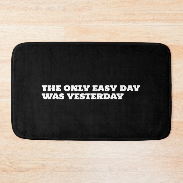 Item preview, THE ONLY EASY DAY WAS YESTERDAY WHITE TEXT SHIRT designed and sold by EveBurbul.