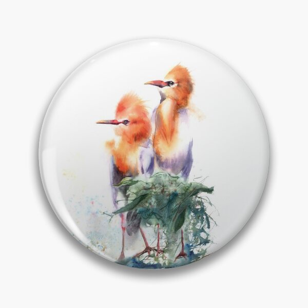Item preview, Watercolor Cattle Egret Print designed and sold by PaintsPassion.