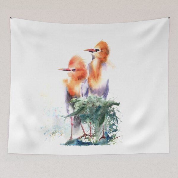 Item preview, Watercolor Cattle Egret Print designed and sold by PaintsPassion.