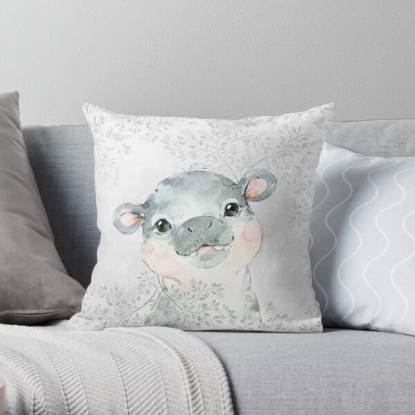 Hippo kids pillow Africa Throw Pillow