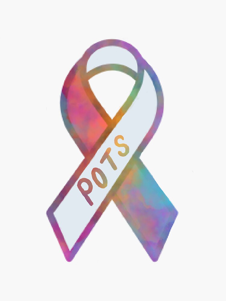 "POTS Rainbow Awareness Ribbon" Sticker for Sale by Karoslee Redbubble
