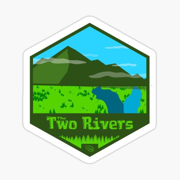The Two Rivers Hexagon Sticker