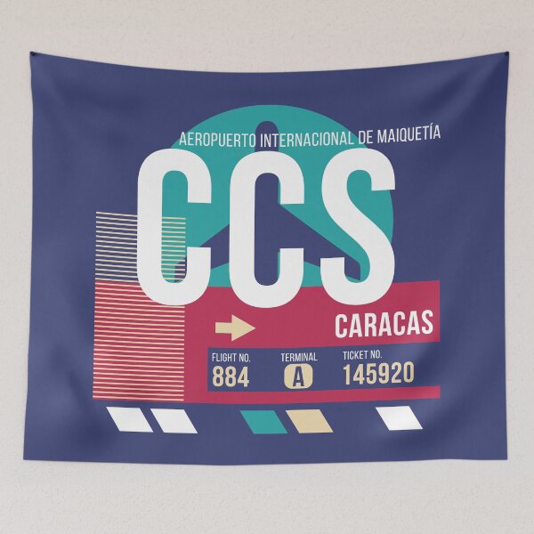 Artikelvorschau, Caracas (CCS) Flughafencode Gepäckanhänger entworfen und verkauft von SLAG-Creative.