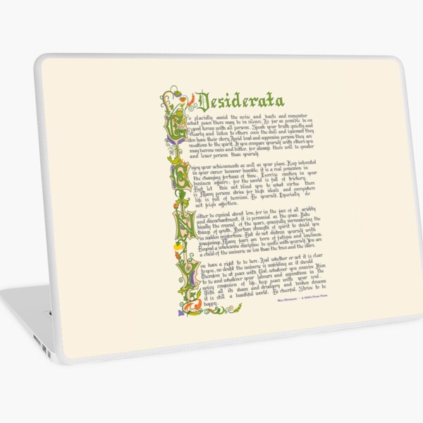 Desiderata A 19 S Prose In Black Laptop Skin By Colli13 Redbubble