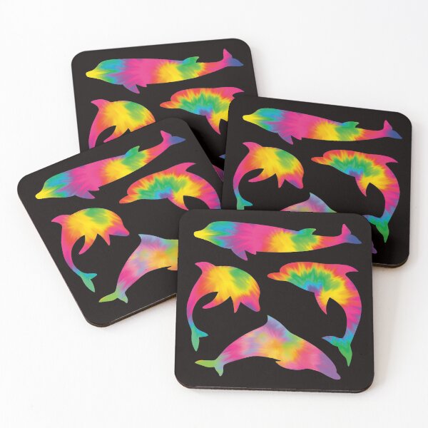 Item preview, #2 Dolphins - Rainbow Tie Dye Animal Silhouette Pattern designed and sold by TheRainbowRoom.