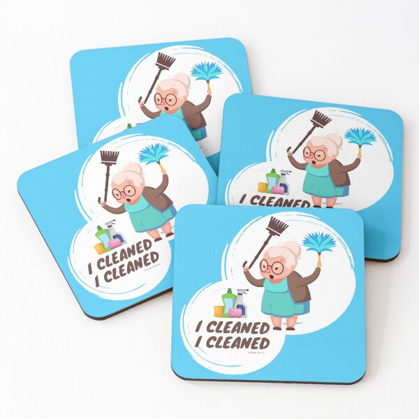 Item preview, I Cleaned I Cleaned Granny with Cane Broom Duster and Cleaning Supplies designed and sold by SavvyCleaner.