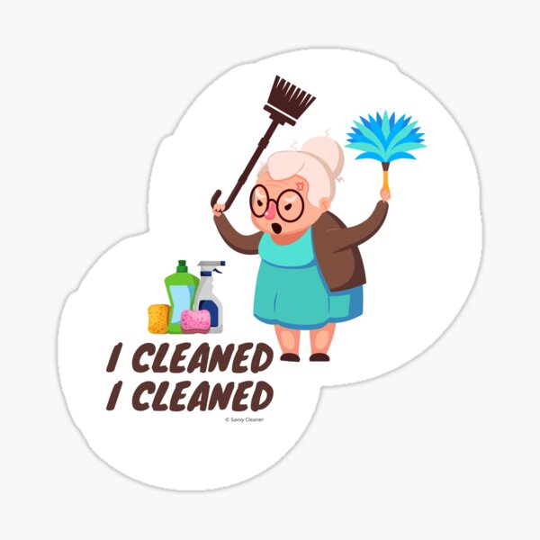 Item preview, I Cleaned I Cleaned Granny with Cane Broom Duster and Cleaning Supplies designed and sold by SavvyCleaner.