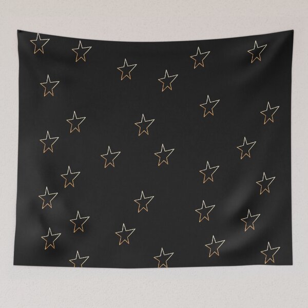 Item preview, Gold Star Outlines in Dark Grey/Black Sky designed and sold by ShaunSandhu.