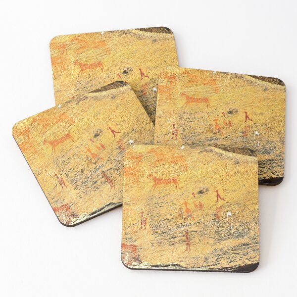 Item preview, Rock Art African Prehistoric Painting People Hunting designed and sold by worldways.
