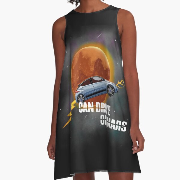CAN DRIVE ON MARS - Electric Cars A-Line Dress