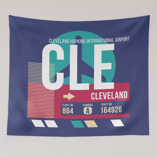 Artikelvorschau, Cleveland (CLE) Flughafencode Gepäckanhänger entworfen und verkauft von SLAG-Creative.